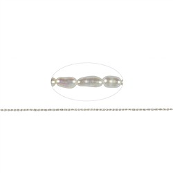141840402015 Strang Reiskorn, Süßwasser-Perle, weiß-creme, 05 x 02mm (38cm) | Marco Schreier