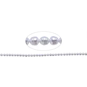 Strand of rice grain, freshwater pearl, silver-grey (dyed), 05 x 04mm (39cm) | Marco Schreier