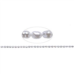 141840404010 Collar de perlas de agua dulce en grano de arroz, blanco-crema, 06 x 04-05mm (39cm) | Marco Schreier