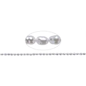 Rang de colliers grain de riz, perle d'eau douce, blanc-crème, 06 x 04-05mm (39cm) | Marco Schreier
