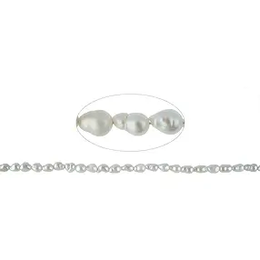 Rang de collier grain de riz, perle d'eau douce, blanc-crème, 04-05 x 05mm | Marco Schreier
