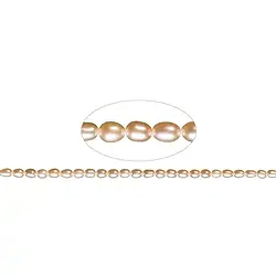 141840404094 Rang de colliers grain de riz, perle d'eau douce A, saumon (naturel), 06-07mm | Marco Schreier