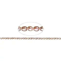 141840404104 Collar de perla de agua dulce A, grano de arroz, violeta (natural), 06-07mm | Marco Schreier