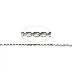 141840404254 Filo di perle d'acqua dolce a grani di riso A, grigio argento (tinte), 06-07 mm | Marco Schreier