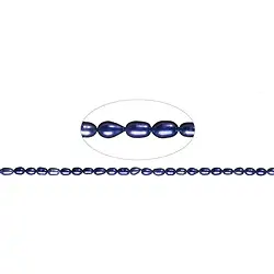 141840404344 Strand of rice grain, freshwater pearl A, violet (dyed), 06-07mm | Marco Schreier
