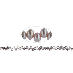 141840405105 Rang de collier grain de riz, perle d'eau douce, lilas, 05 - 06mm (34cm) | Marco Schreier