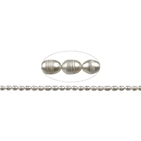 Rang de colliers grain de riz, perle d'eau douce, blanc-crème, 08 x 06-07mm | Marco Schreier