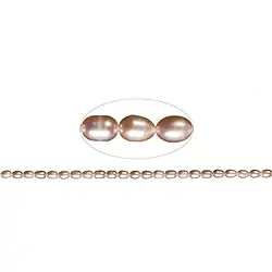 141840406104 Strand of rice grain, freshwater pearl A, purple (natural), 08-09mm | Marco Schreier