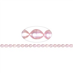 141840406404 Hebra de perla de agua dulce, grano de arroz, rosa (te&#xF1;ida), 07-09 x 06-07mm | Marco Schreier