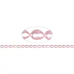 141840406404 Rang de collier grain de riz, perle d'eau douce, rose (teintée), 07-09 x 06-07mm | Marco Schreier