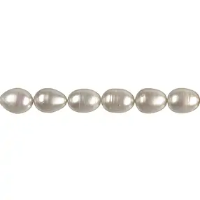 Rang de colliers grain de riz, perle d'eau douce, blanc-crème, 12 - 14mm (37cm) | Marco Schreier