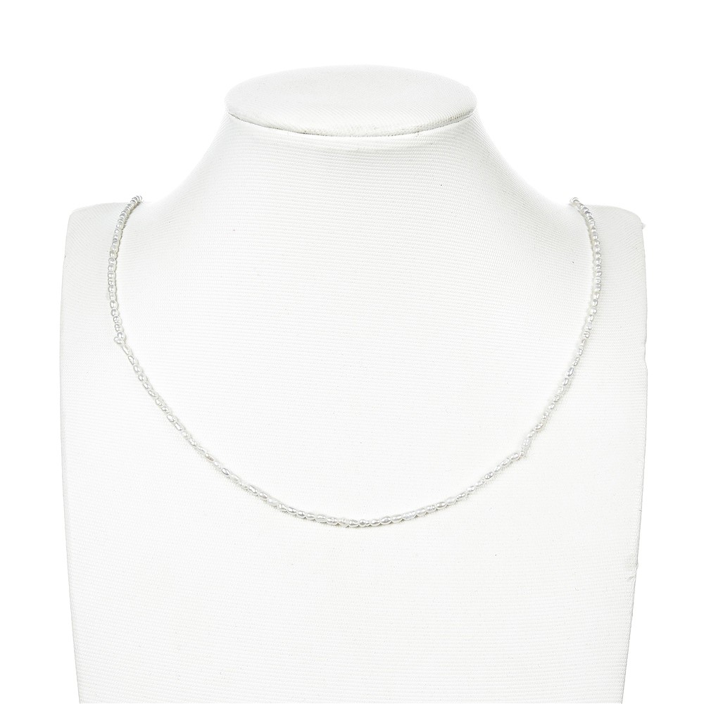 Rang de collier grain de riz, perle d'eau douce, blanc-crème, 02 - 02,3mm | Marco Schreier