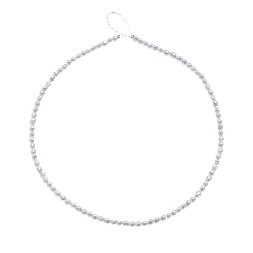 Hebra de perla de agua dulce, grano de arroz, blanco-crema, 04 x 02,5-03mm | Marco Schreier