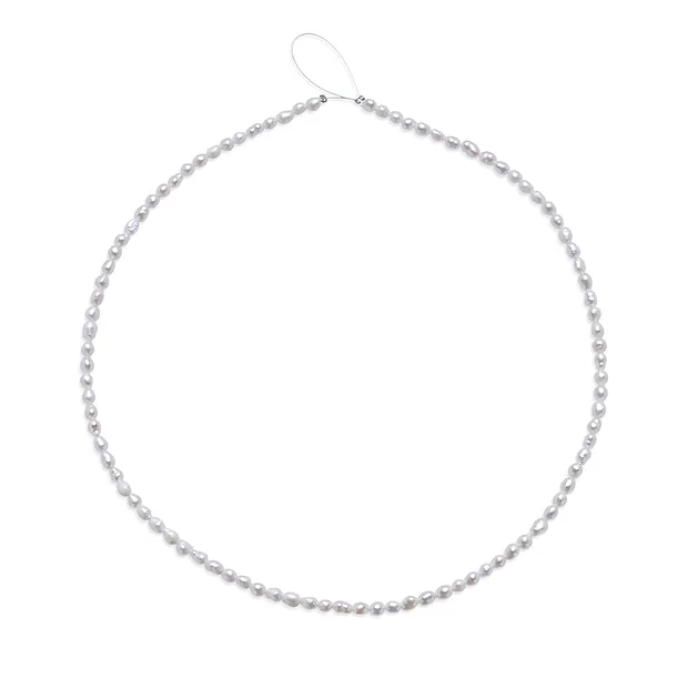 Strand of rice grain, freshwater pearl, cream-white, 04 x 02.5-03mm | Marco Schreier
