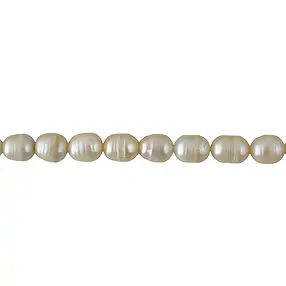 Rang de colliers grain de riz, perle d'eau douce, rose saumon, 10-11 x 08-09mm (39cm) | Marco Schreier