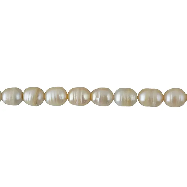 Rang de colliers grain de riz, perle d'eau douce, rose saumon, 10-11 x 08-09mm (39cm) | Marco Schreier