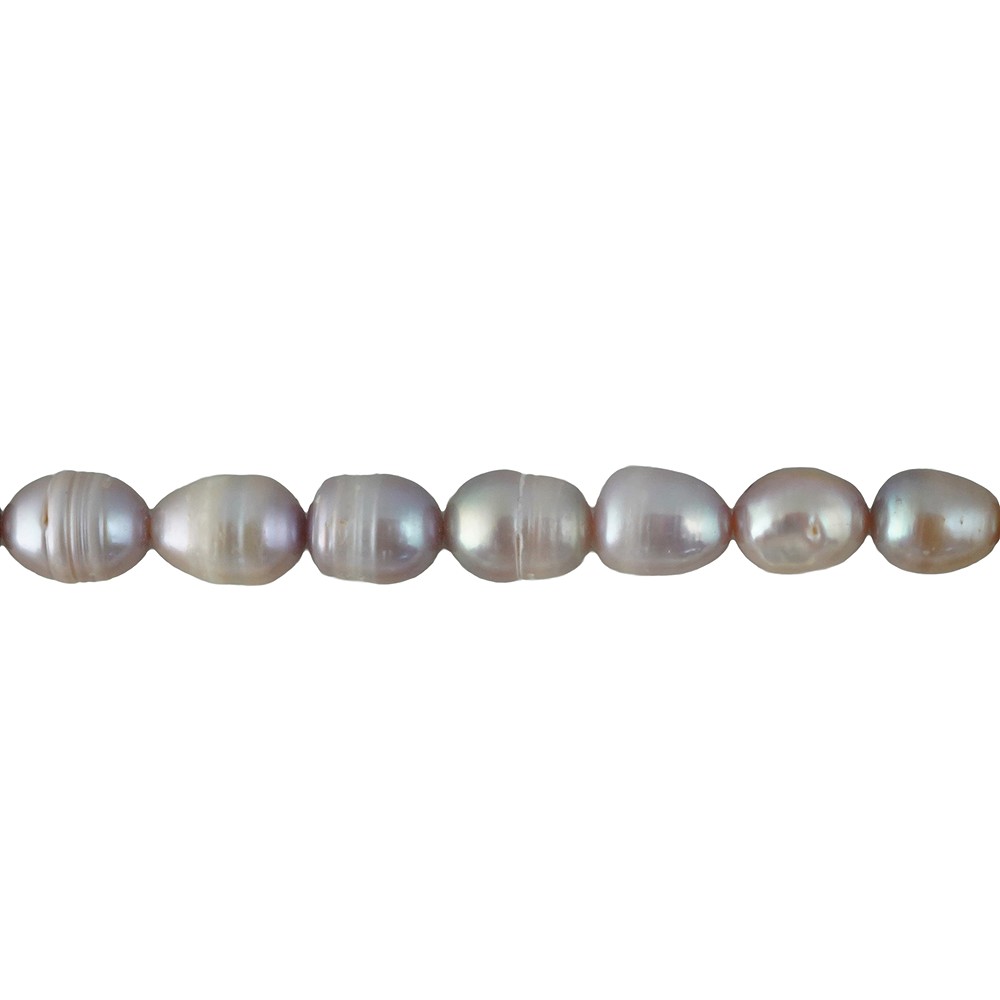 Rang de colliers grain de riz, perle d'eau douce AB, rose clair, 10-11 x 8-9mm (38cm) | Marco Schreier