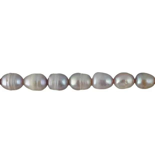 Filo di perle d'acqua dolce AB a grani di riso, rosa chiaro, 10-11 x 8-9 mm (38 cm) | Marco Schreier