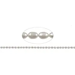 141840500320 Collar de perlas de agua dulce en grano de arroz, blanco-crema, 05-06 x 02-03mm (38cm) | Marco Schreier