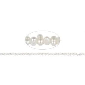 Rang de colliers Boutons/Freeform, perle d'eau douce A, blanc, 02-03mm | Marco Schreier