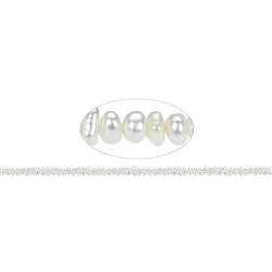 141840502013 Filo di bottoni, perla d'acqua dolce AB, bianca, 02-03 x 03-04 mm | Marco Schreier