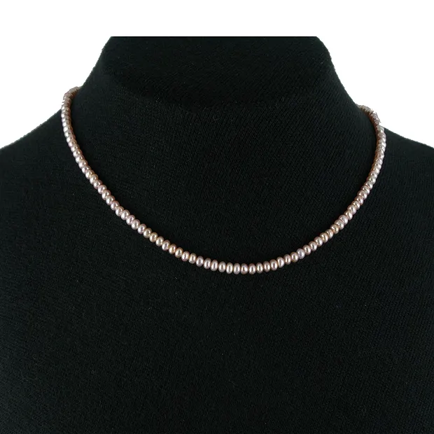 Button strand, freshwater pearl A, light violet (dyed), 03-04mm | Marco Schreier