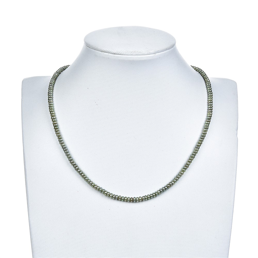 Button strand, freshwater pearl green (dyed), 02 x 03-04mm | Marco Schreier