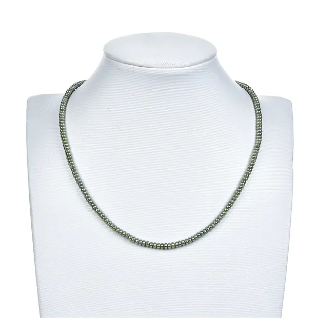 Rang de collier Boutons, perle d'eau douce verte (teintée), 02 x 03-04mm | Marco Schreier