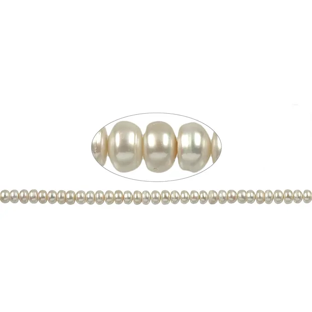 Button strand, freshwater pearl, 05-06 x 09-10mm | Marco Schreier