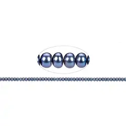 141840512025 Keshi strand, freshwater pearl blue-grey (dyed), 05-06mm | Marco Schreier