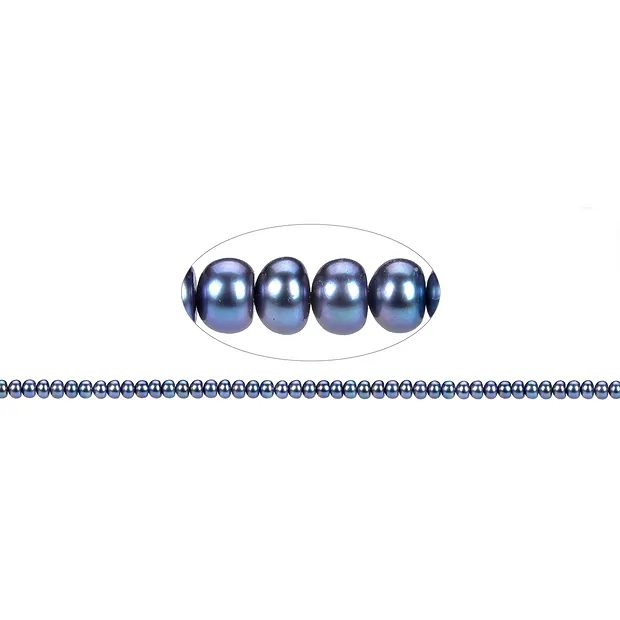 Keshi strand, freshwater pearl blue-grey (dyed), 05-06mm | Marco Schreier