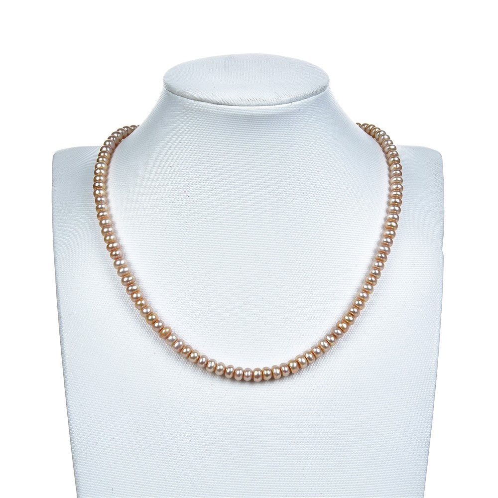 Filo di bottoni, perla d'acqua dolce salmone (naturale), 03-04 x 05-06 mm | Marco Schreier