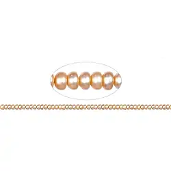 141840512095 Strang Button, Süßwasser-Perle lachs (natur), 03-04 x 05-06mm | Marco Schreier