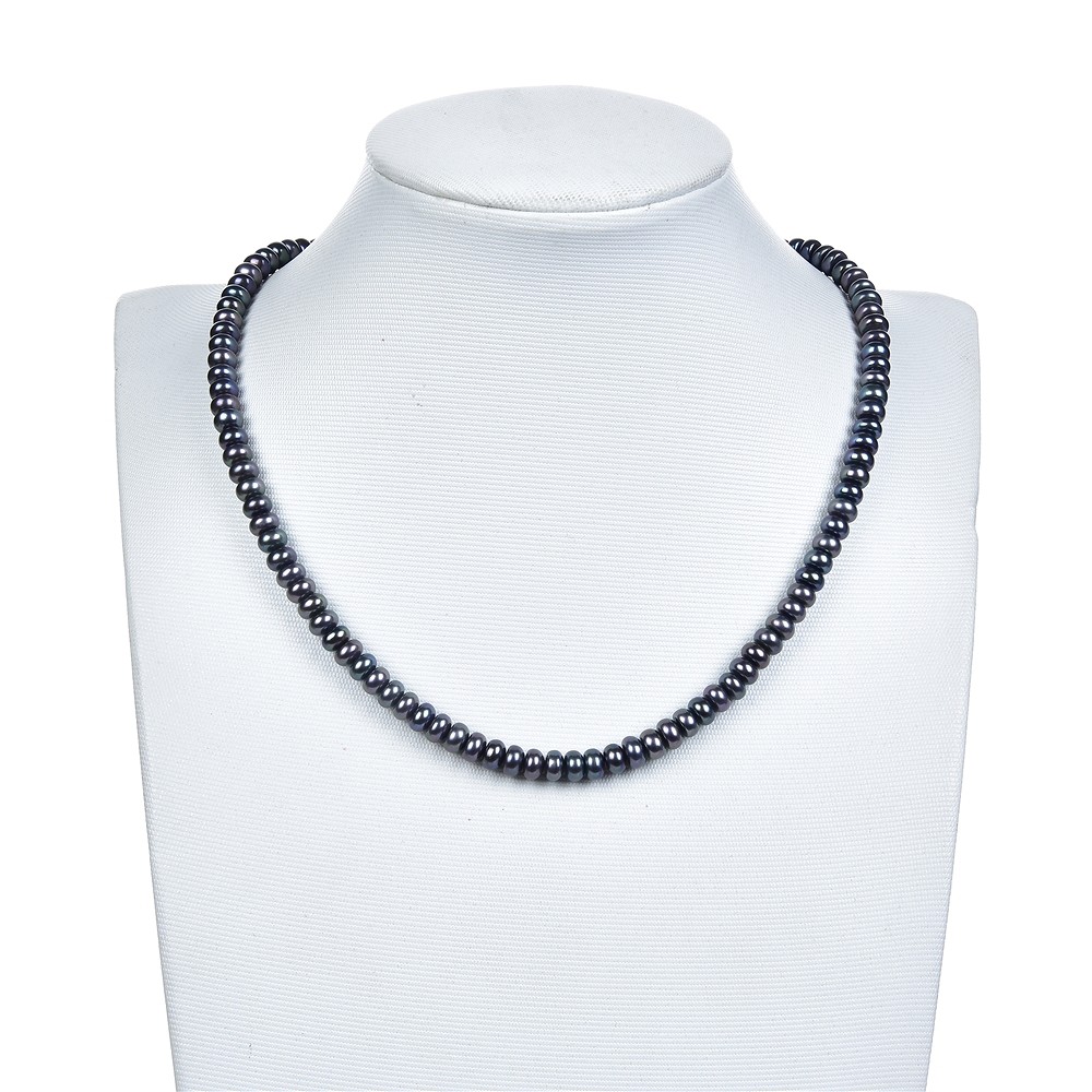 Filo di bottoni, perla d'acqua dolce petrolio (tinta), 03-04 x 05-06 mm | Marco Schreier