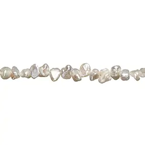 Collar Keshi, perla de agua dulce, blanco-crema, 08,5mm | Marco Schreier