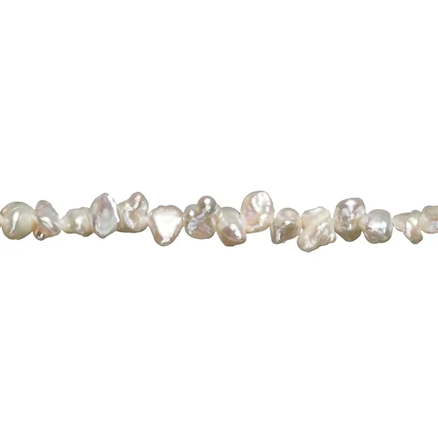 Keshi strand, freshwater pearl, white-cream, 08.5mm | Marco Schreier