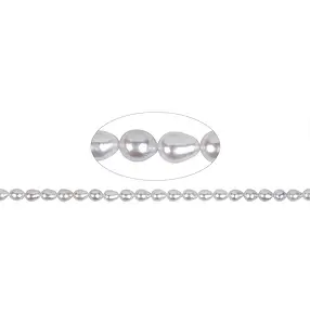 Rang de colliers goutte, perle d'eau douce, blanc-crème, 08 x 06,5mm | Marco Schreier