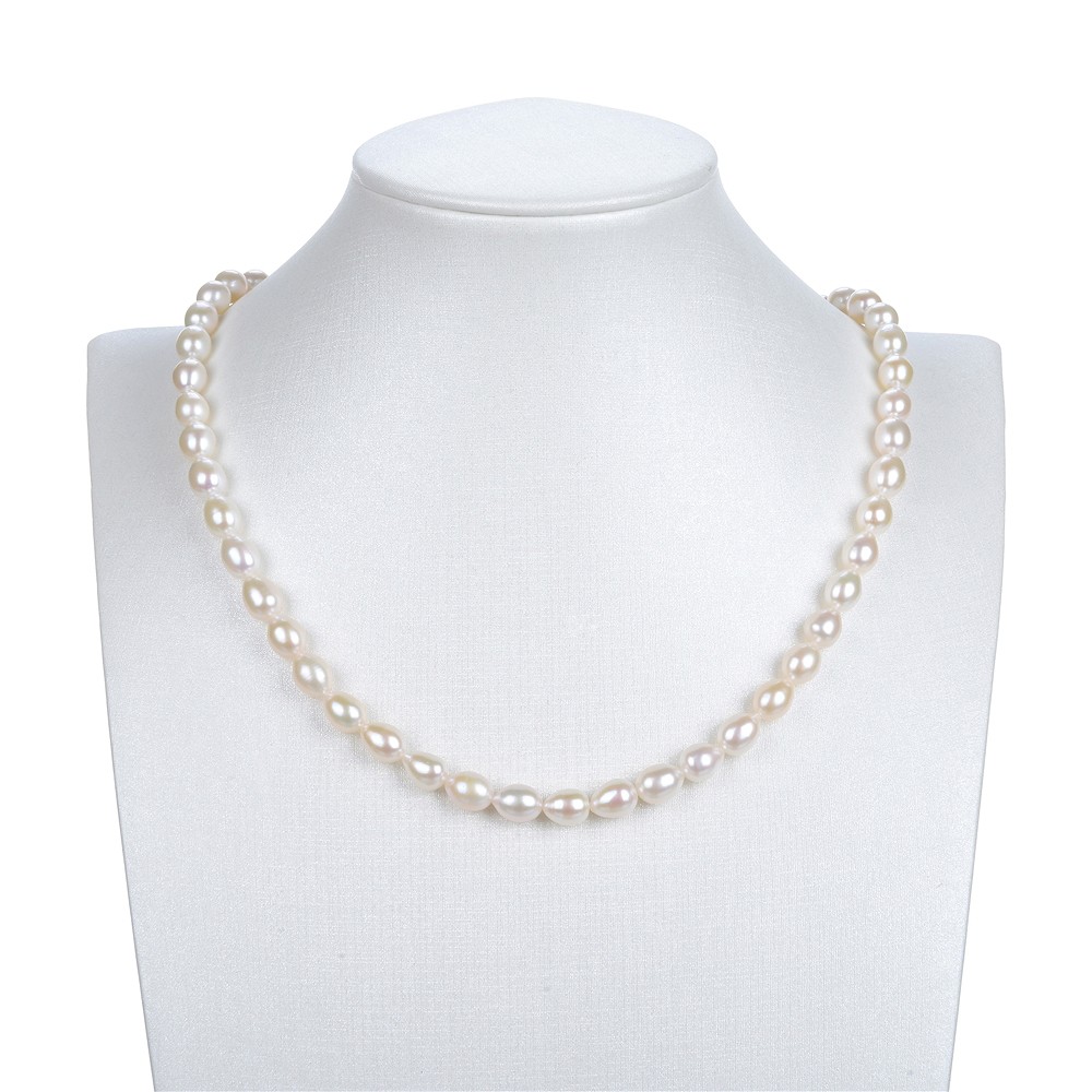 Drop strand, freshwater pearl, white-cream, 08 - 09mm | Marco Schreier