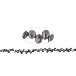 141840613104 Strang Freeform, Süßwasser-Perle, lila, 05 - 06mm (34cm) | Marco Schreier