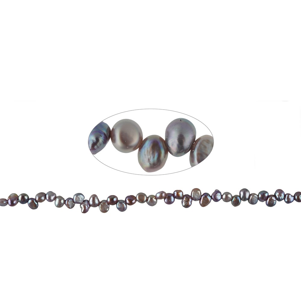 Strang Freeform, Süßwasser-Perle, lila, 05 - 06mm (34cm) | Marco Schreier