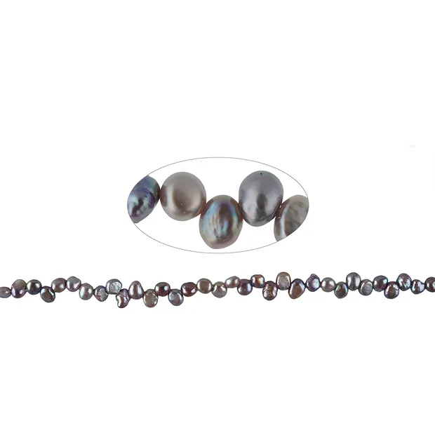 Strang Freeform, Süßwasser-Perle, lila, 05 - 06mm (34cm) | Marco Schreier