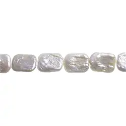 141840701302 Rectángulo plano, perla de agua dulce, blanco crema, 18 x 13mm | Marco Schreier