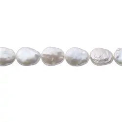 1418410090113 Rang de colliers Pièce ovale, perle d'eau douce, blanc-crème, 18 x 15mm | Marco Schreier