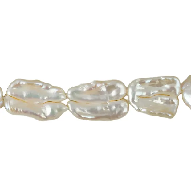 Collar de perlas barrocas, perla de agua dulce A+, rosa, 20 x 10mm | Marco Schreier