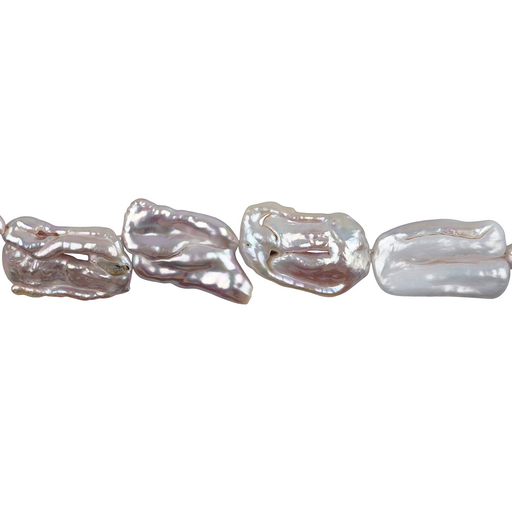 Collar de perlas de agua dulce (violeta), 20 x 15 mm (38 cm) | Marco Schreier