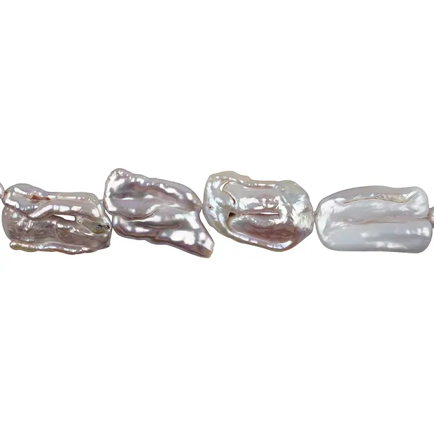 Rang de collier Freeform, perle d'eau douce (violette), 20 x 15mm (38cm) | Marco Schreier