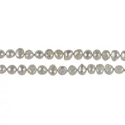 141841017043 Rang de colliers Freeform plat/rond, perle d'eau douce AB, blanc-crème, 08-10mm, env. 160cm  | Marco Schreier