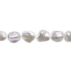 141841101338 Strang Keshi, Süßwasser-Perle, creme-weiß, 17 x 14mm | Marco Schreier