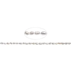 14184110442 Filo Keshi, perla d'acqua dolce AB, bianco crema, 09 - 12 mm (39 cm) | Marco Schreier
