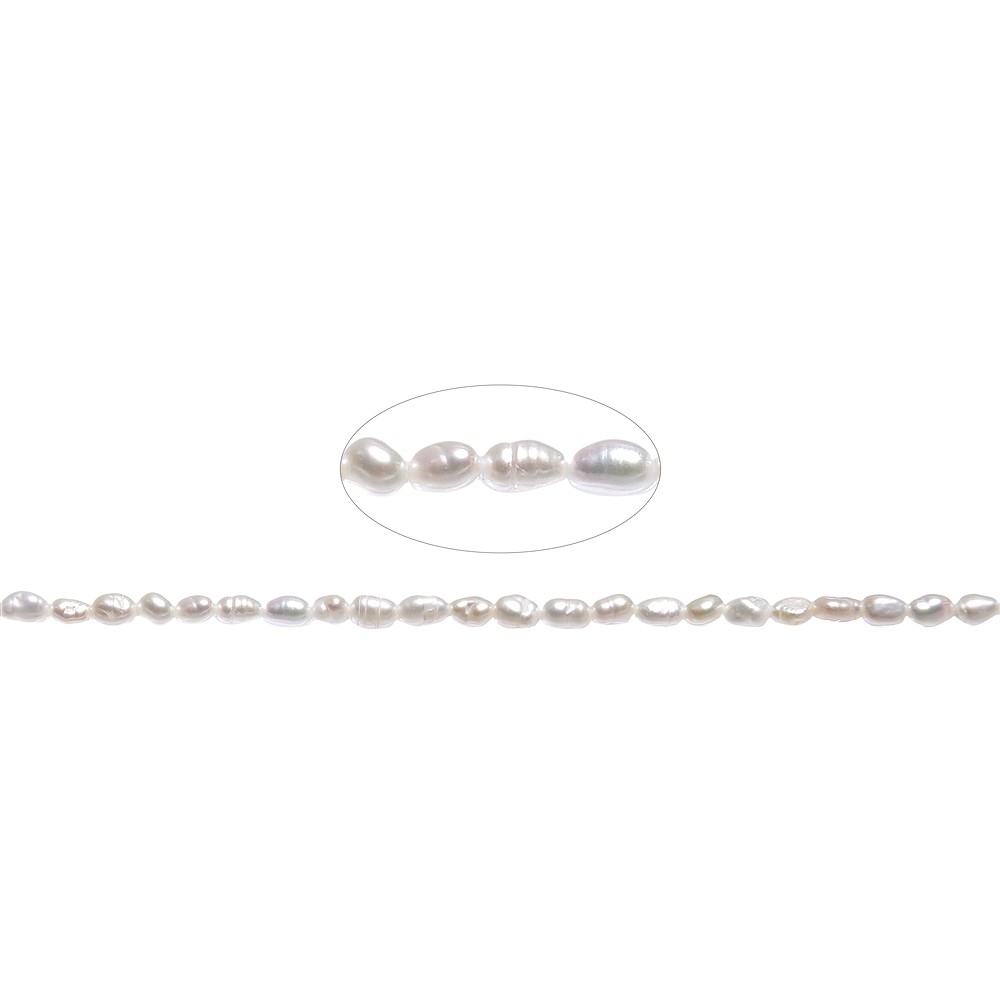 Keshi strand, freshwater pearl AB, cream-white, 09 - 12mm (39cm) | Marco Schreier